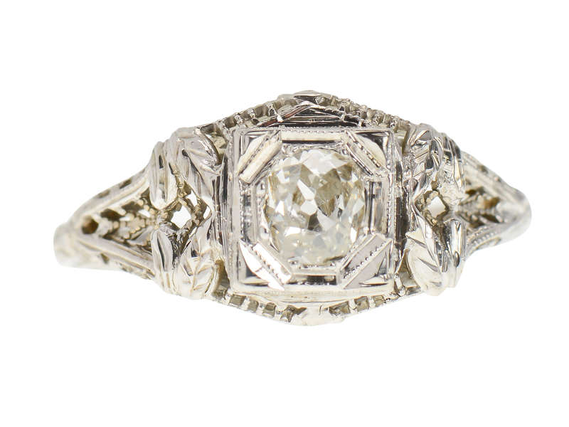 Thoroughly Engaging Diamond Filigree Ring