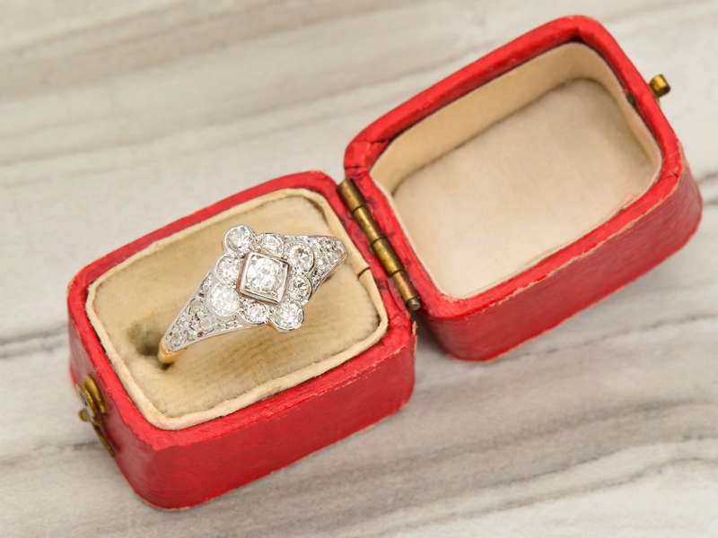 Rapture - Diamond Art Deco Engagement Ring