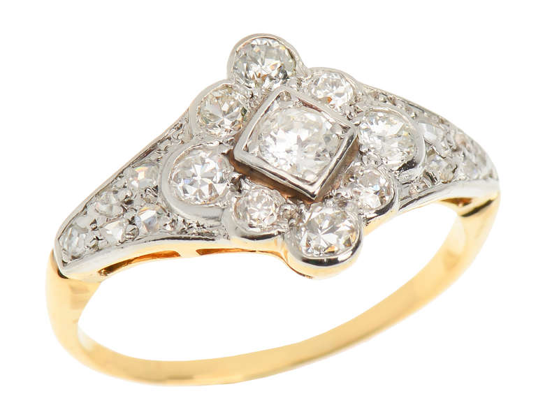 Rapture - Diamond Art Deco Engagement Ring
