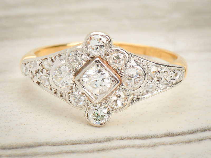 Rapture - Diamond Art Deco Engagement Ring