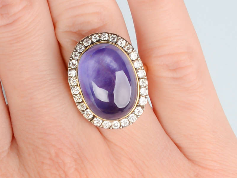 Magnificent No Heat Lilac Purple Sapphire Diamond Ring