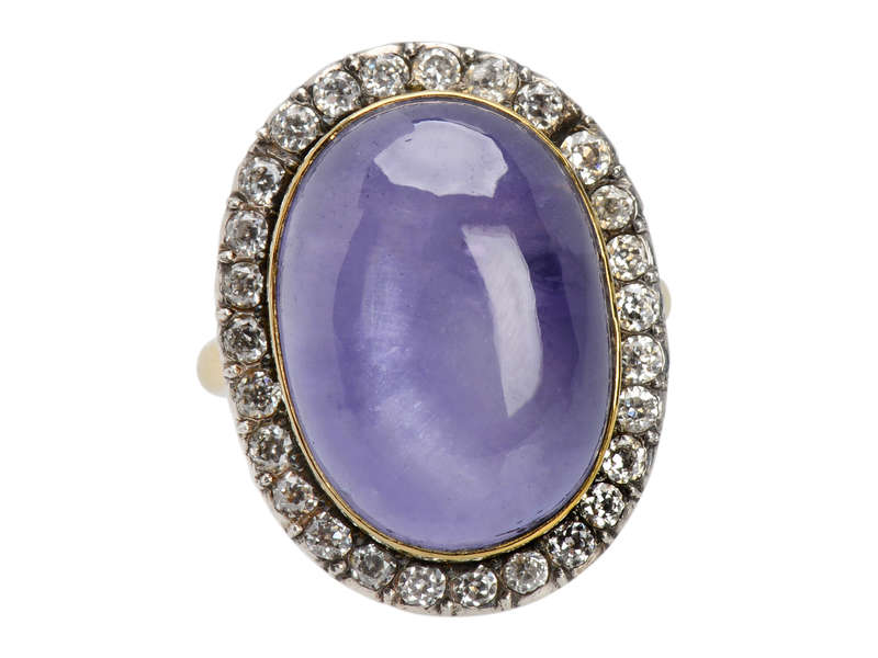 Magnificent No Heat Lilac Purple Sapphire Diamond Ring