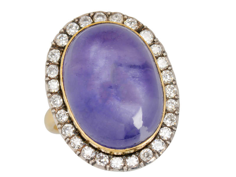 Magnificent No Heat Lilac Purple Sapphire Diamond Ring