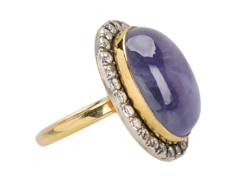 Magnificent No Heat Lilac Purple Sapphire Diamond Ring