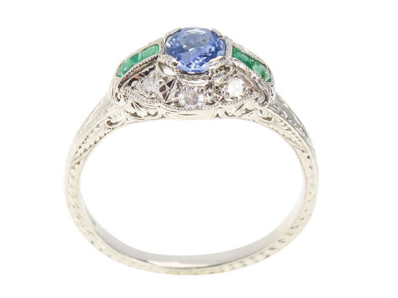 Harmony Hues - Sapphire Emerald Diamond Ring