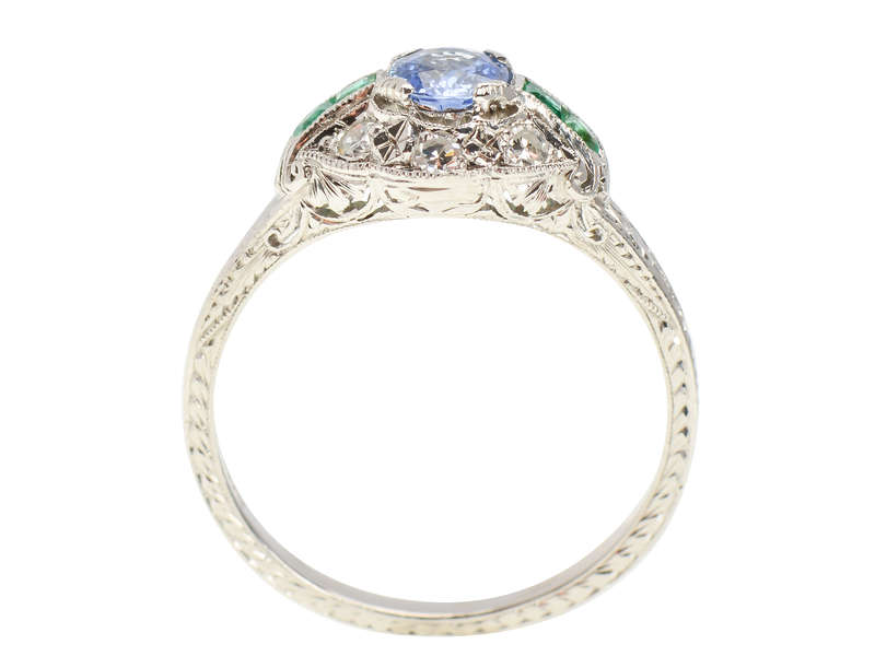 Harmony Hues - Sapphire Emerald Diamond Ring