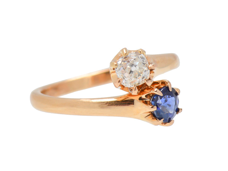 Antique Me & You Sapphire Diamond Ring