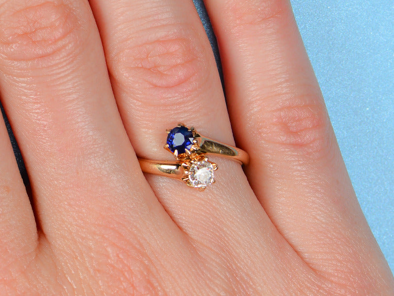 Antique Me & You Sapphire Diamond Ring