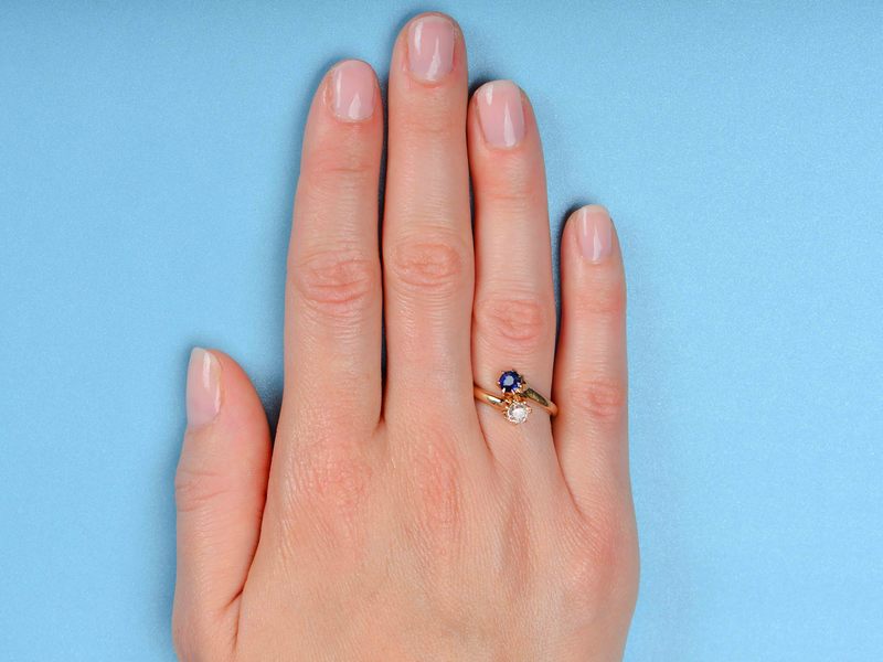 Antique Me & You Sapphire Diamond Ring