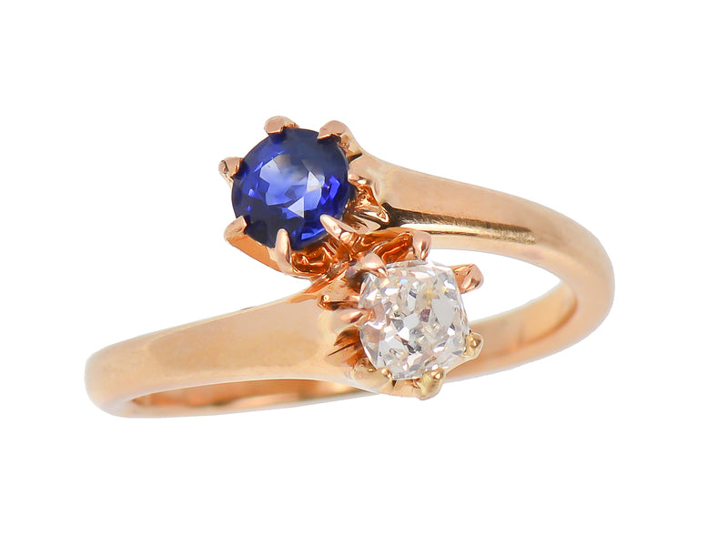 Antique Me & You Sapphire Diamond Ring