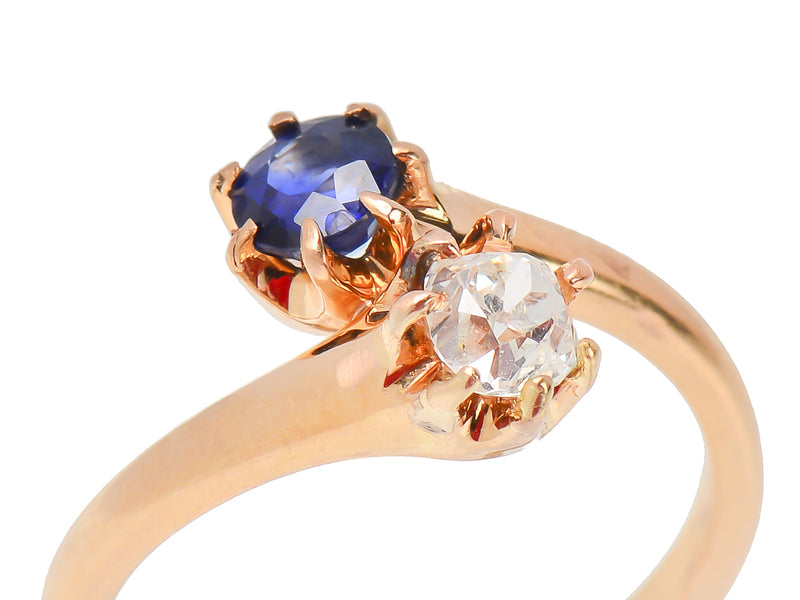 Antique Me & You Sapphire Diamond Ring