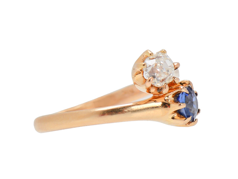 Antique Me & You Sapphire Diamond Ring