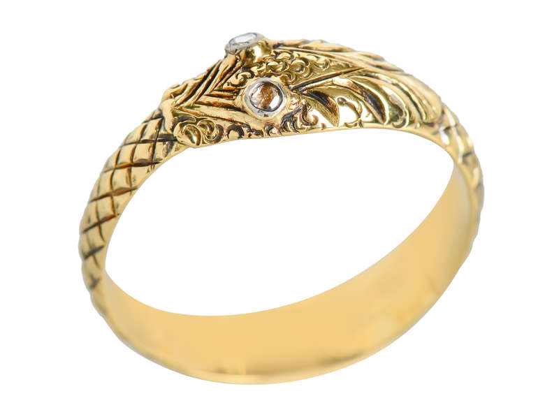 
                      
                        Ouroboros Georgian Snake Ring With Diamond Eyes
                      
                    