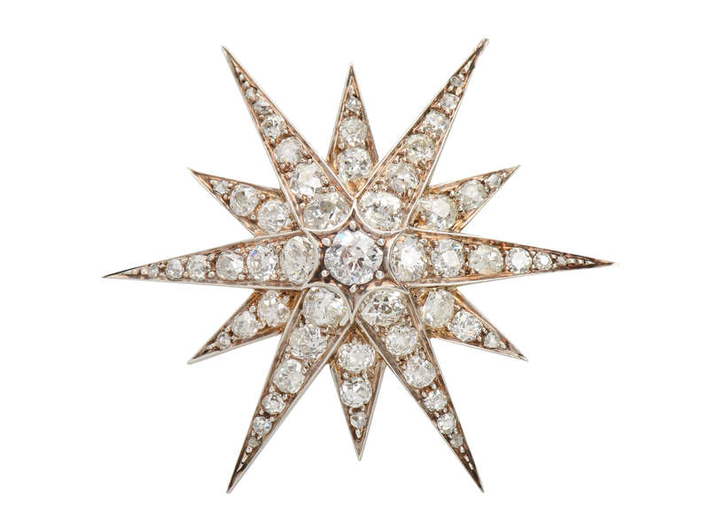 Magnificent Victorian Diamond Star Pendant 5.55 Carats