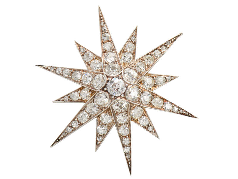 Magnificent Victorian Diamond Star Pendant 5.55 Carats