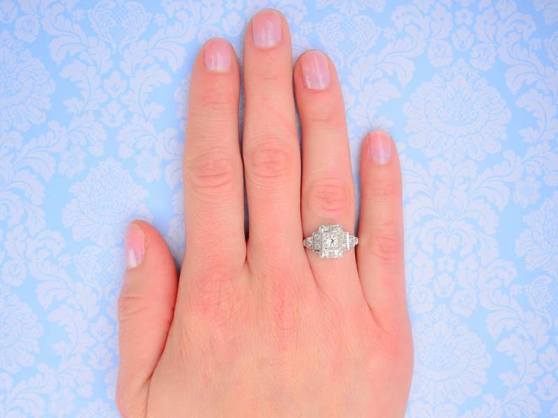 
                      
                        Stair Step Vintage Diamond Engagement Ring
                      
                    