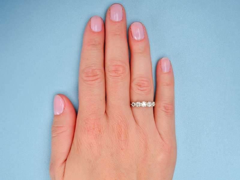 Old European Cut Diamond Five Stone Wedding Ring