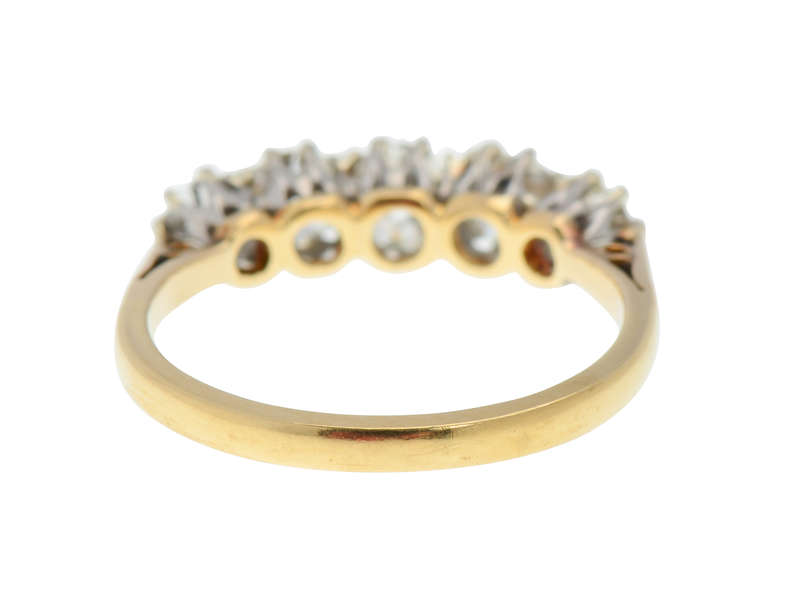Old European Cut Diamond Five Stone Wedding Ring