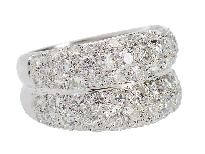 Estate Double Diamond Dome Ring 3.4 Carats