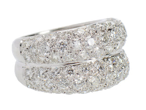 Estate Double Diamond Dome Ring 3.4 Carats