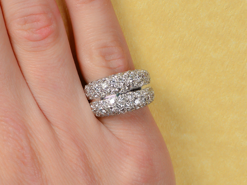 Estate Double Diamond Dome Ring 3.4 Carats