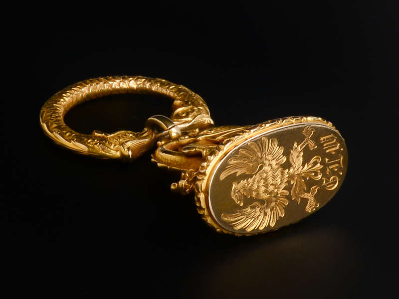 Dragons & Dolphins - Exceptional Gold Fob Pendant