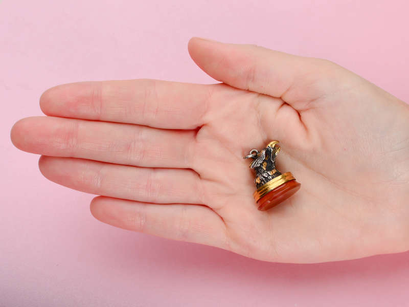 Eagle Eye - Exceptional Antique Carnelian Fob Pendant