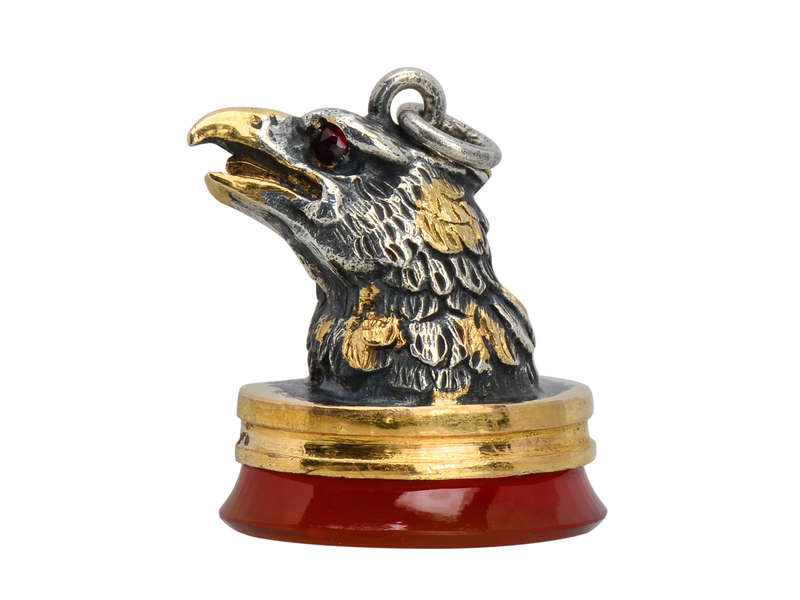 Eagle Eye - Exceptional Antique Carnelian Fob Pendant