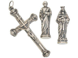 Easter Cross Pendant with Mary & Joseph in Box