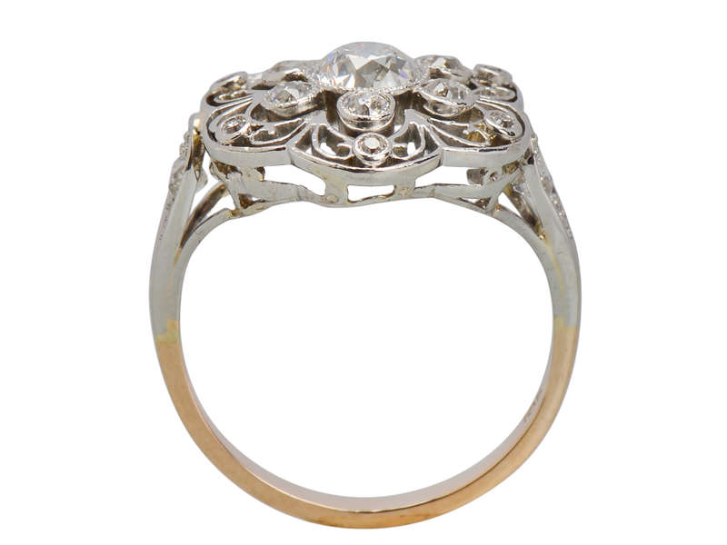 Singular Sensation - Antique Diamond Cluster Ring