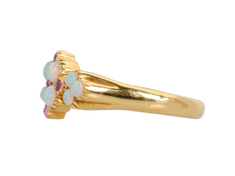 Edwardian lan - Fiery Opal Ruby Gold ring