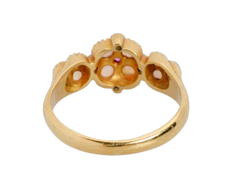 Edwardian lan - Fiery Opal Ruby Gold ring