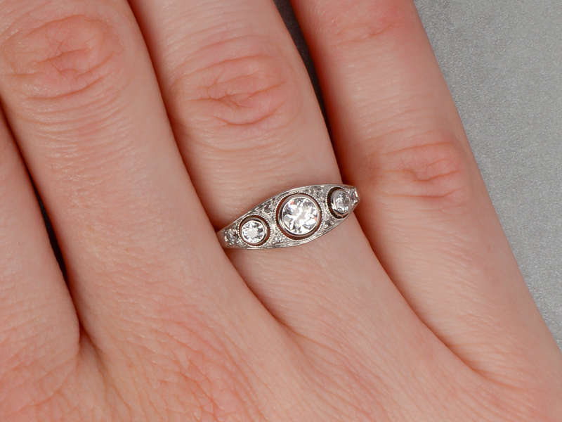 Bezel Set Diamond Anniversary or Engagement Ring