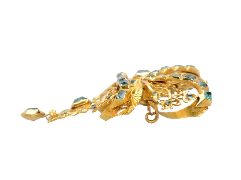 Grandeza - Emerald 18th C. Spanish Pendant Brooch