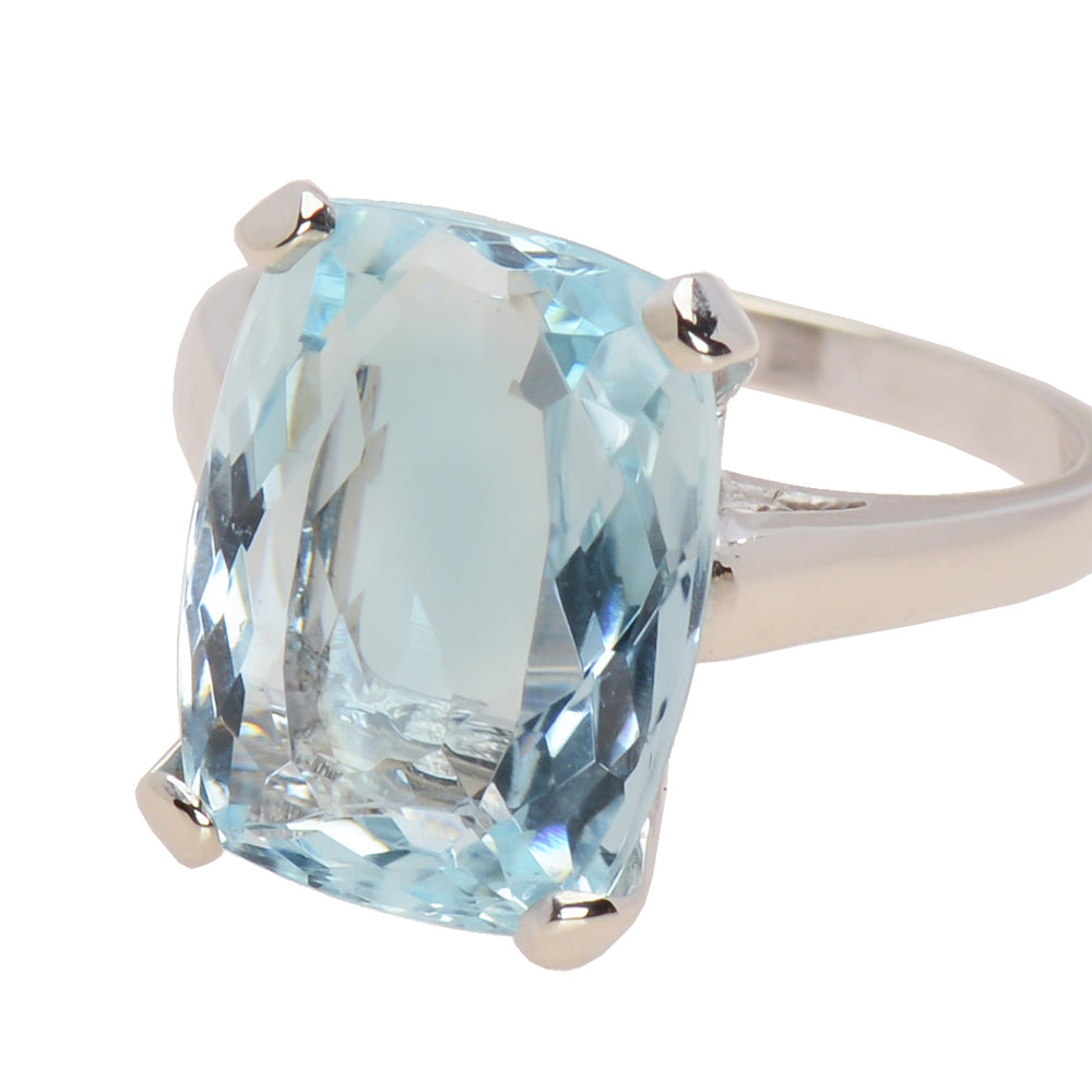 Serenity - Cushion Cut Aquamarine Vintage Ring