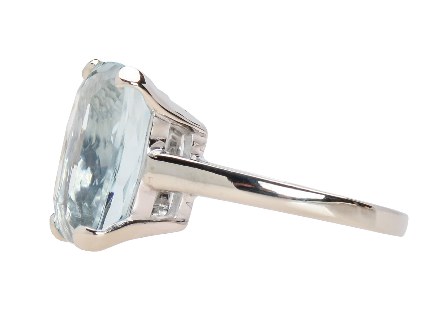 Serenity - Cushion Cut Aquamarine Vintage Ring