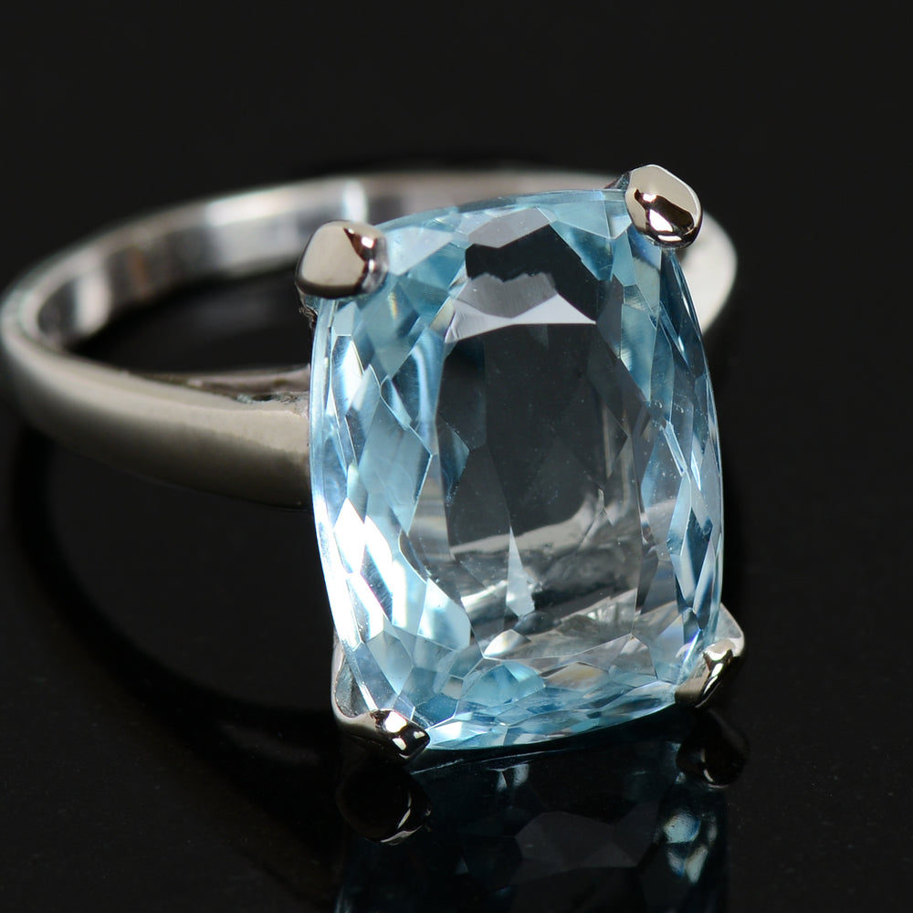 
                      
                        Serenity - Cushion Cut Aquamarine Vintage Ring
                      
                    