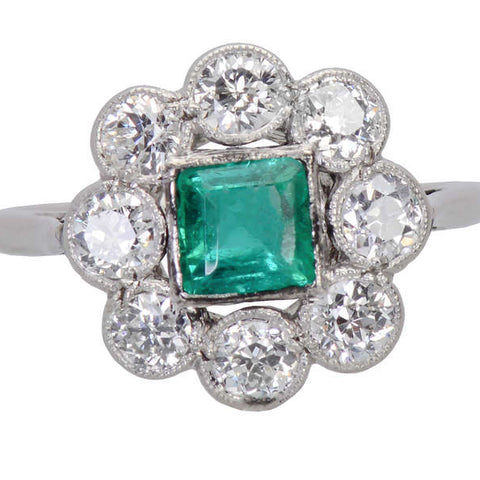 Colombian Emerald Diamond Engagement Ring
