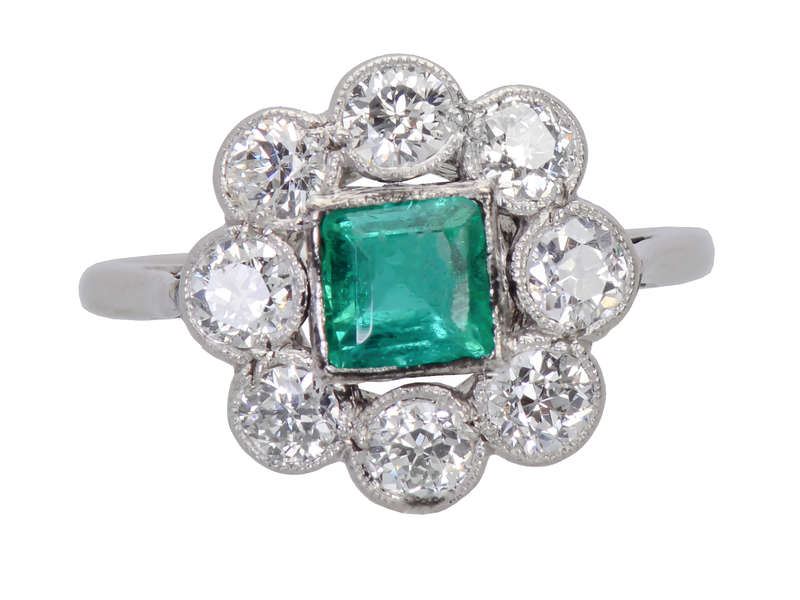 Colombian Emerald Diamond Engagement Ring