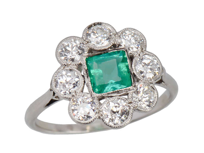 Colombian Emerald Diamond Engagement Ring