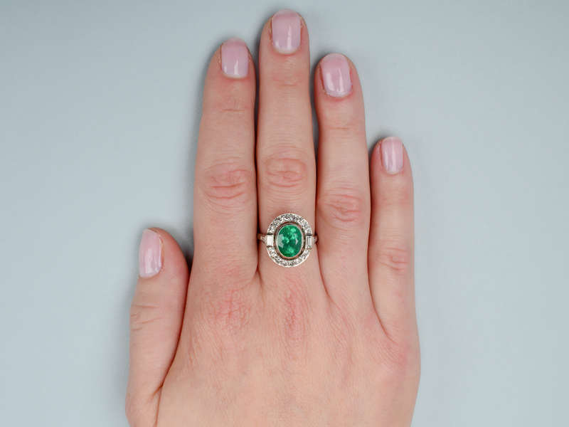 Natural Emerald Diamond Ring