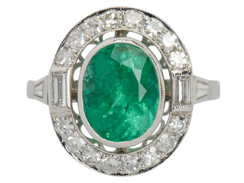 Natural Emerald Diamond Ring