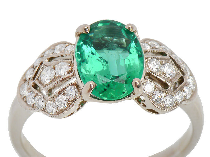 Artistic Ribbons - Emerald Diamond Ring