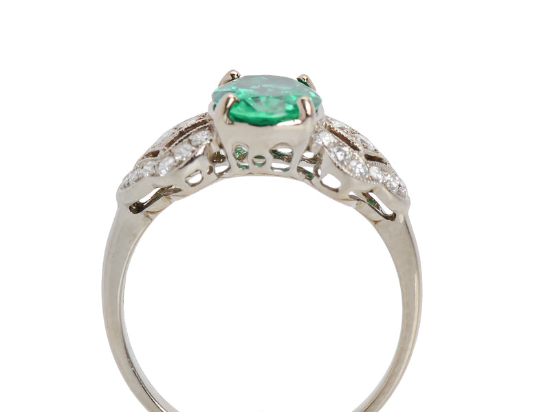 Artistic Ribbons - Emerald Diamond Ring