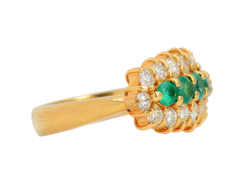 Five Stone Emerald Diamond Ring
