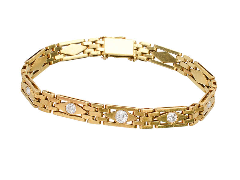 Slinky Old European Diamond Link Gold Bracelet