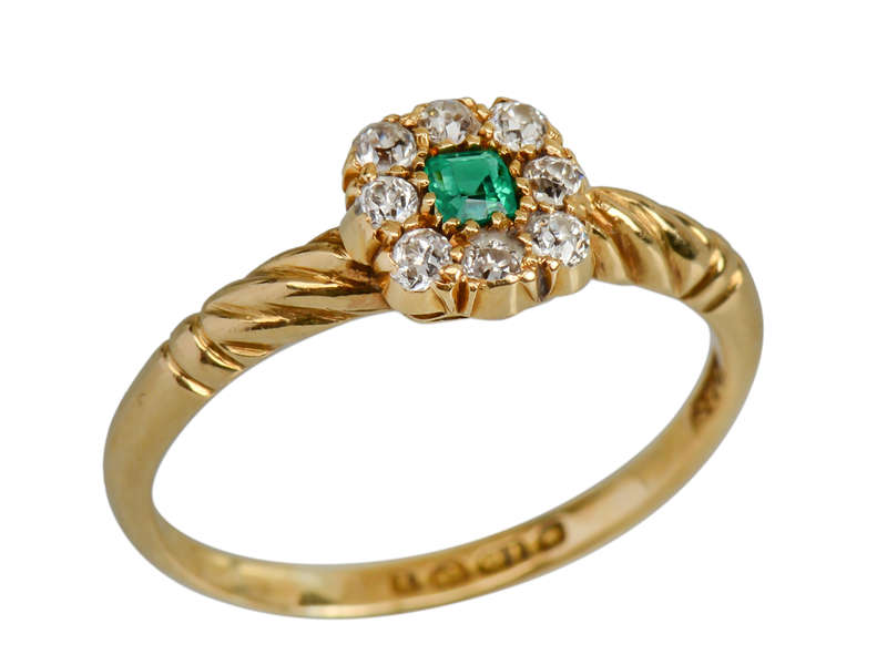 Twister - Emerald Diamond Antique Ring 1908