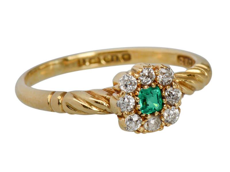 Twister - Emerald Diamond Antique Ring 1908