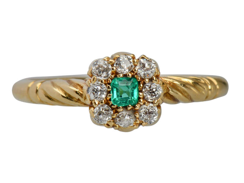 Twister - Emerald Diamond Antique Ring 1908