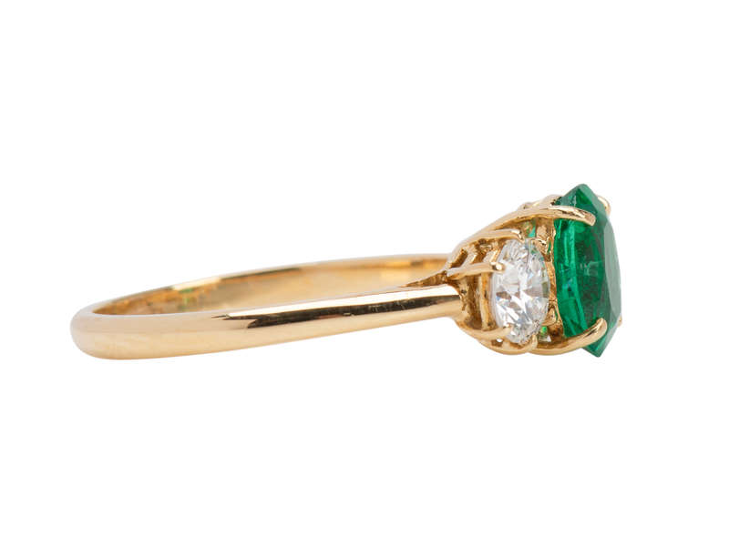 Vintage Emerald Diamond Trilogy Ring